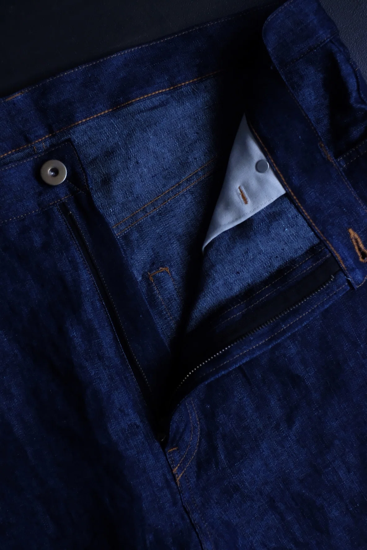 リネン100%のデニム ”I am dork LINEN DENIM