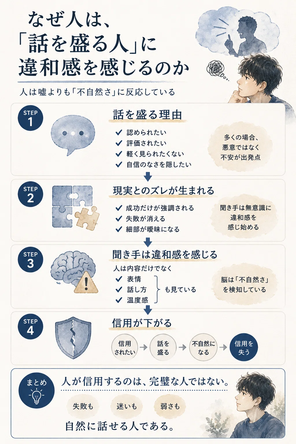 なぜ人は、「話を盛る人」に違和感を感じるのか|iwakan_observer