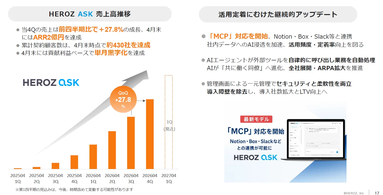 HEROZ：4382】2026年4月期 通期決算発表に関するご説明｜HEROZ株式会社_IR