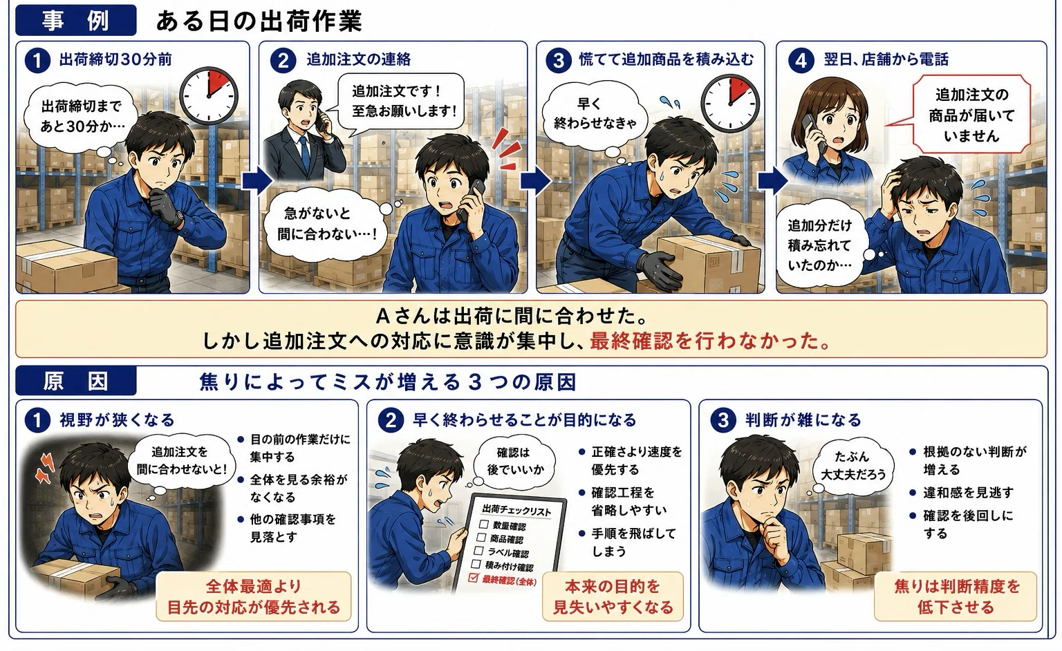 焦りはなぜミスを増やすのか｜倉庫の人