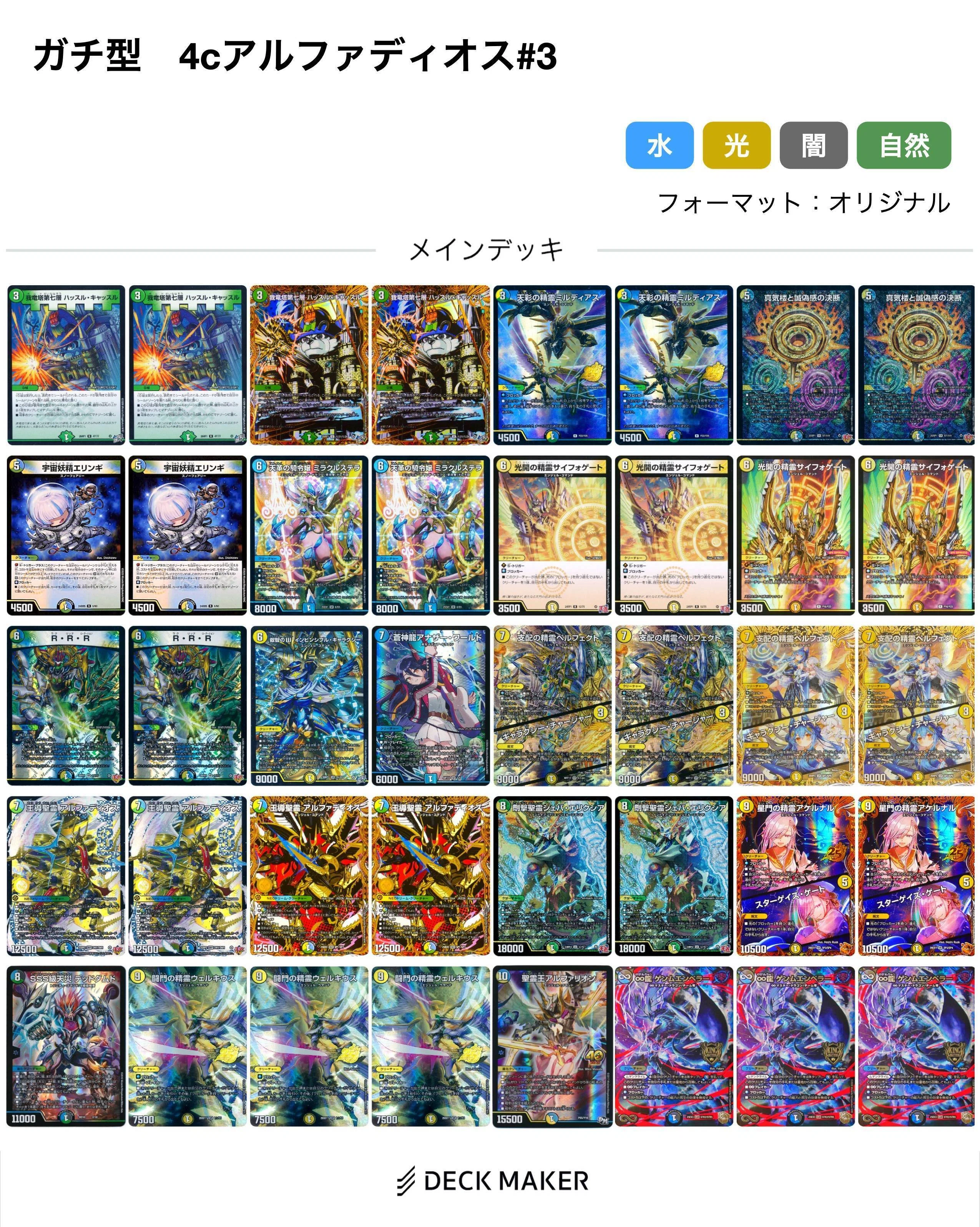 王導聖霊アルファディオス ミルディアス　トリーヴァアルファ　デッキパーツ 王導聖霊アルファディオスのすゝめ｜風馬 成道
