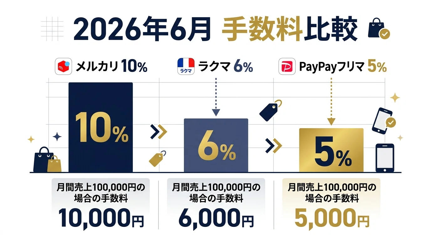 フリマアプリ副業の利益率2026年6月｜メルカリ・ラクマ・PayPay徹底