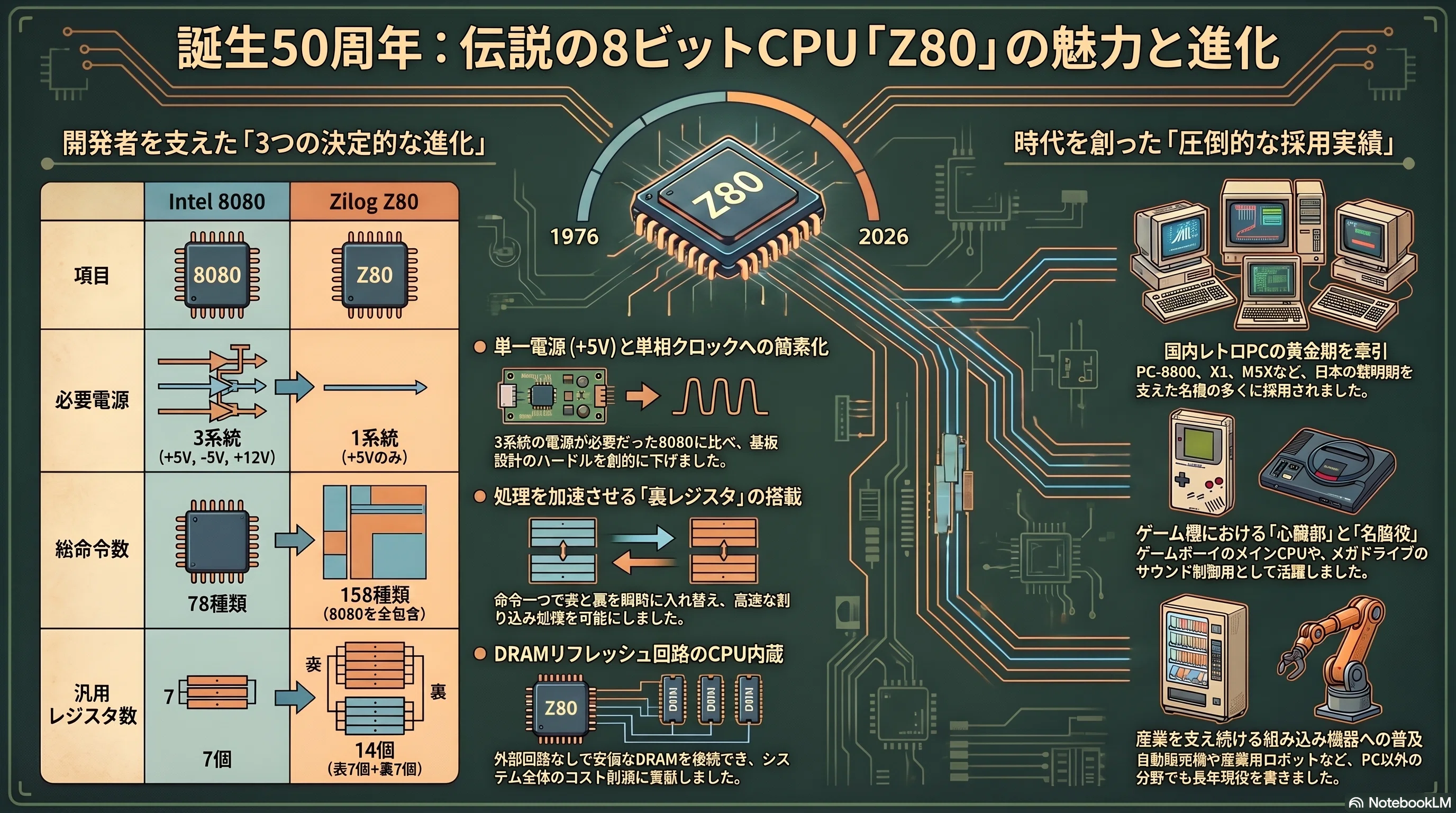 レトロPC】ついに50周年！伝説の8ビットCPU「Z80」の魅力をいま改めて