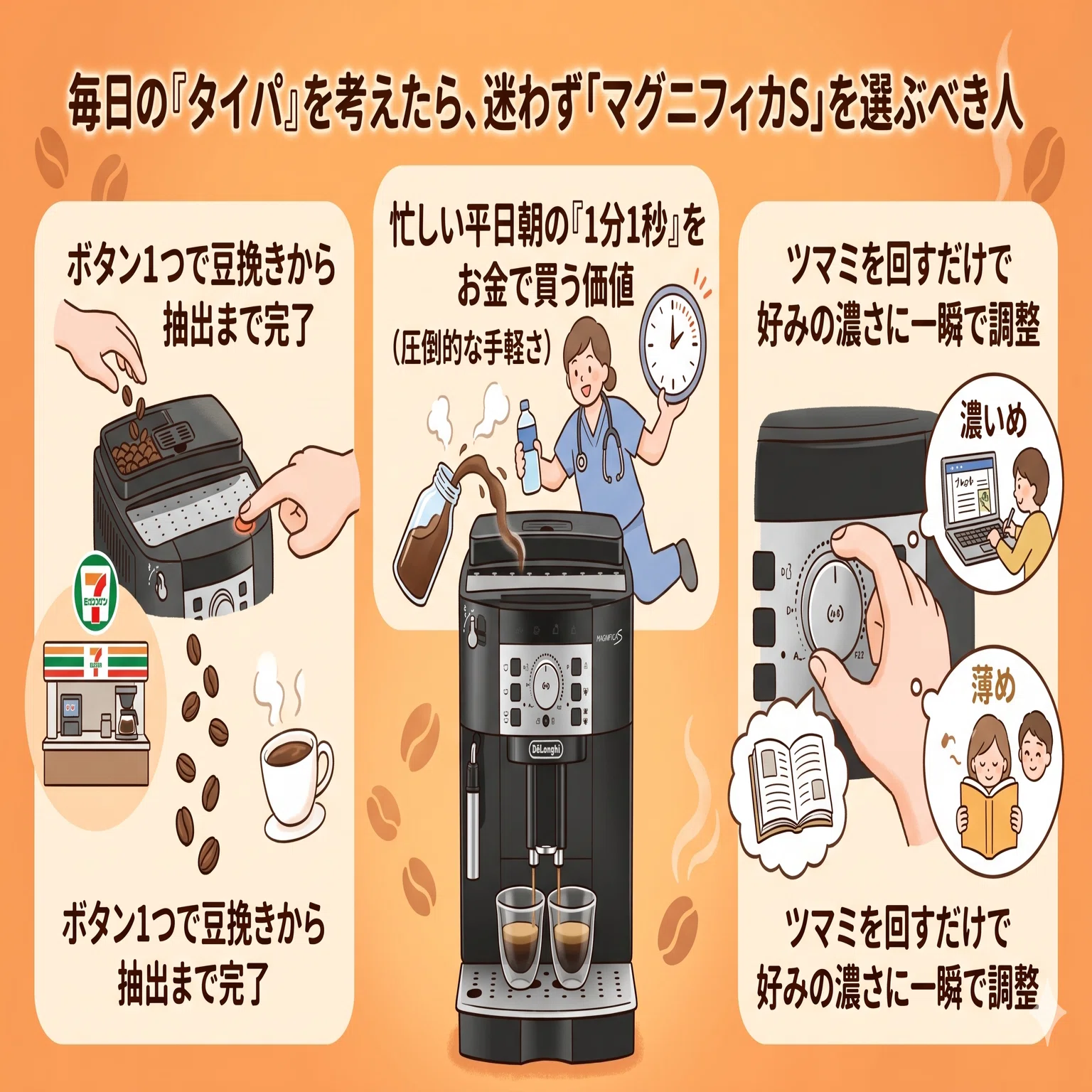 デロンギ クラシックとマグニフィカSを徹底比較！後悔しないコスパと