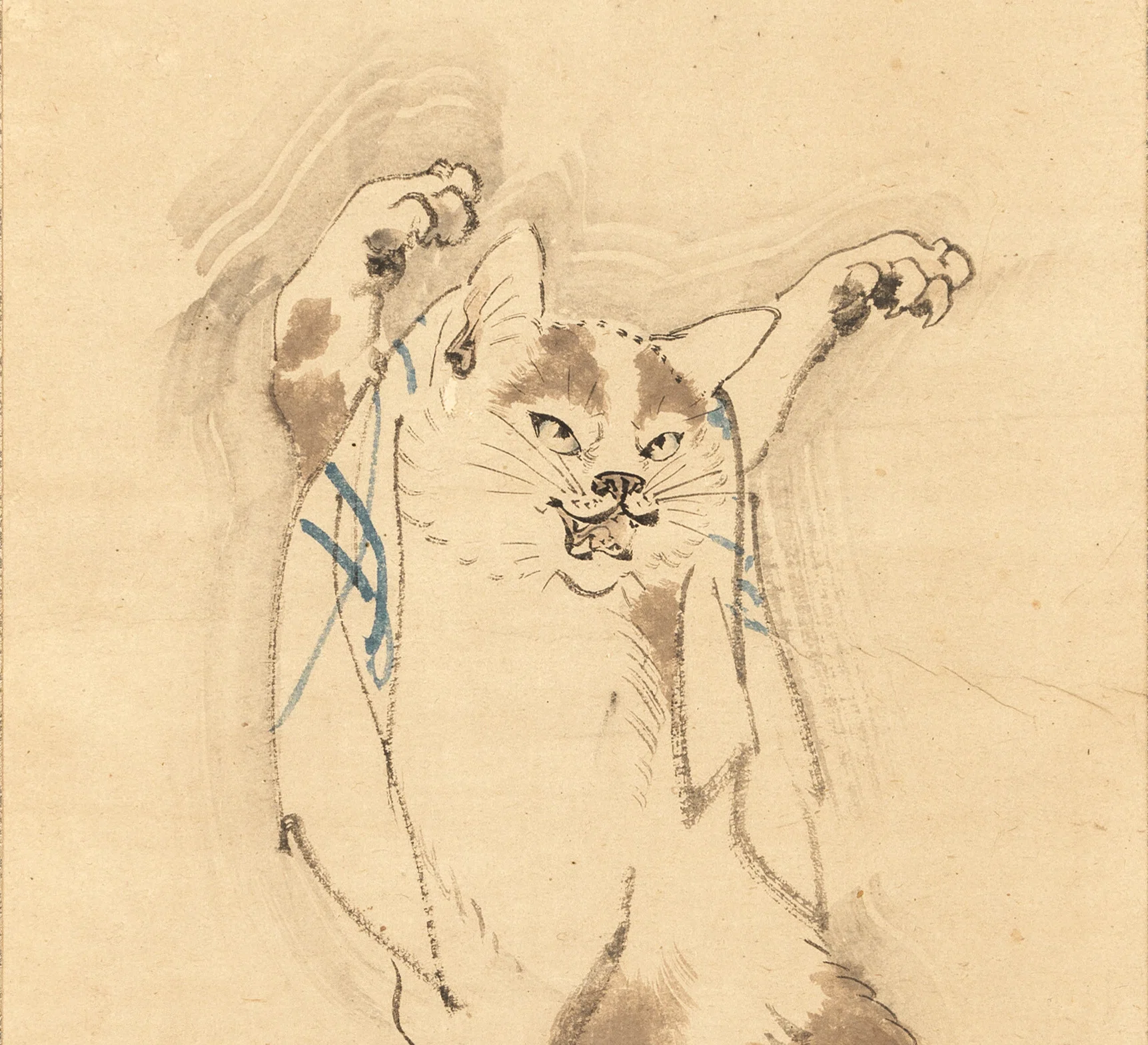 河鍋暁斎の世界」展出品作⑦暁斎《猫又図》明治4-22年（1871-89年
