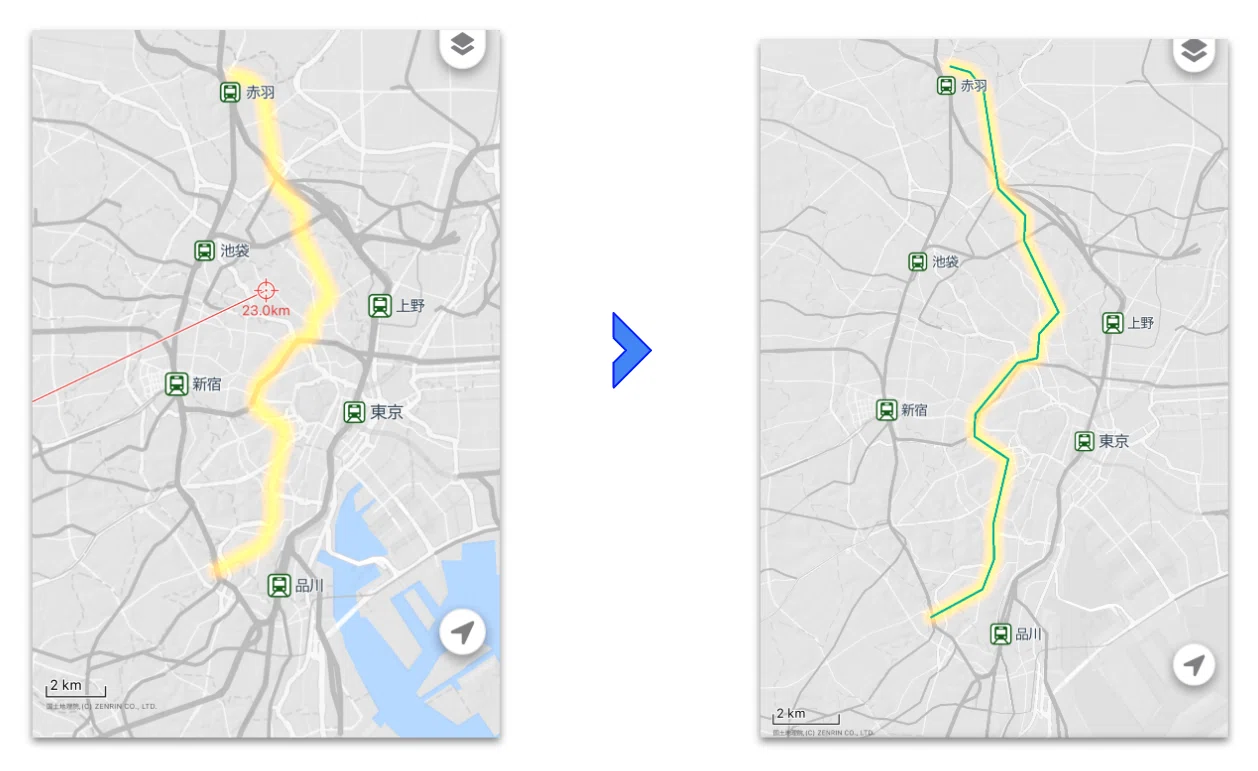 6月のアプリ改善_運行情報を確認しやすく、推奨車両位置を図で案内 