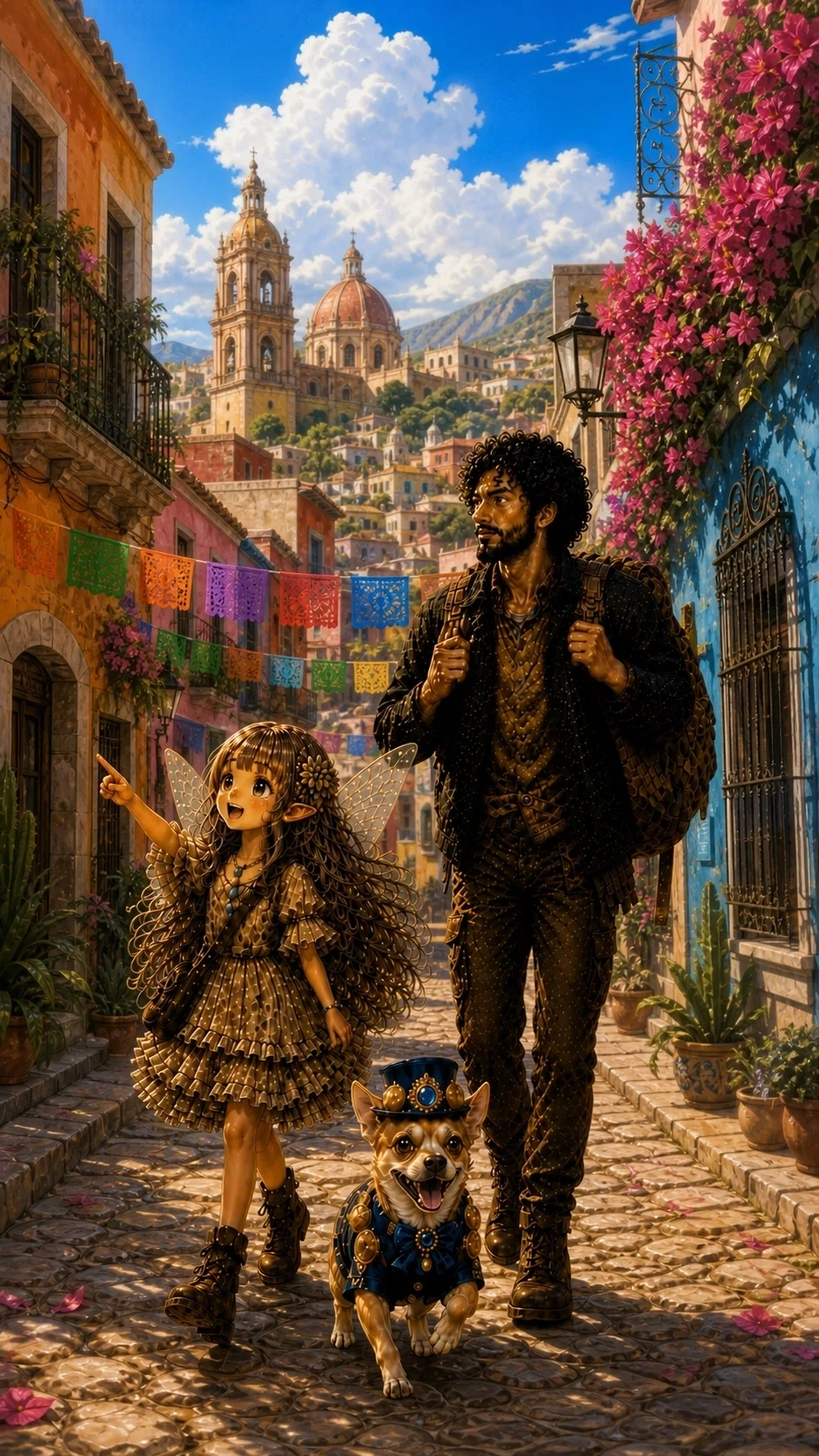 メキシコの村落　カラフルな民俗画 108 メキシコ ― 色彩の街と太陽の大地｜山奥AI研究所