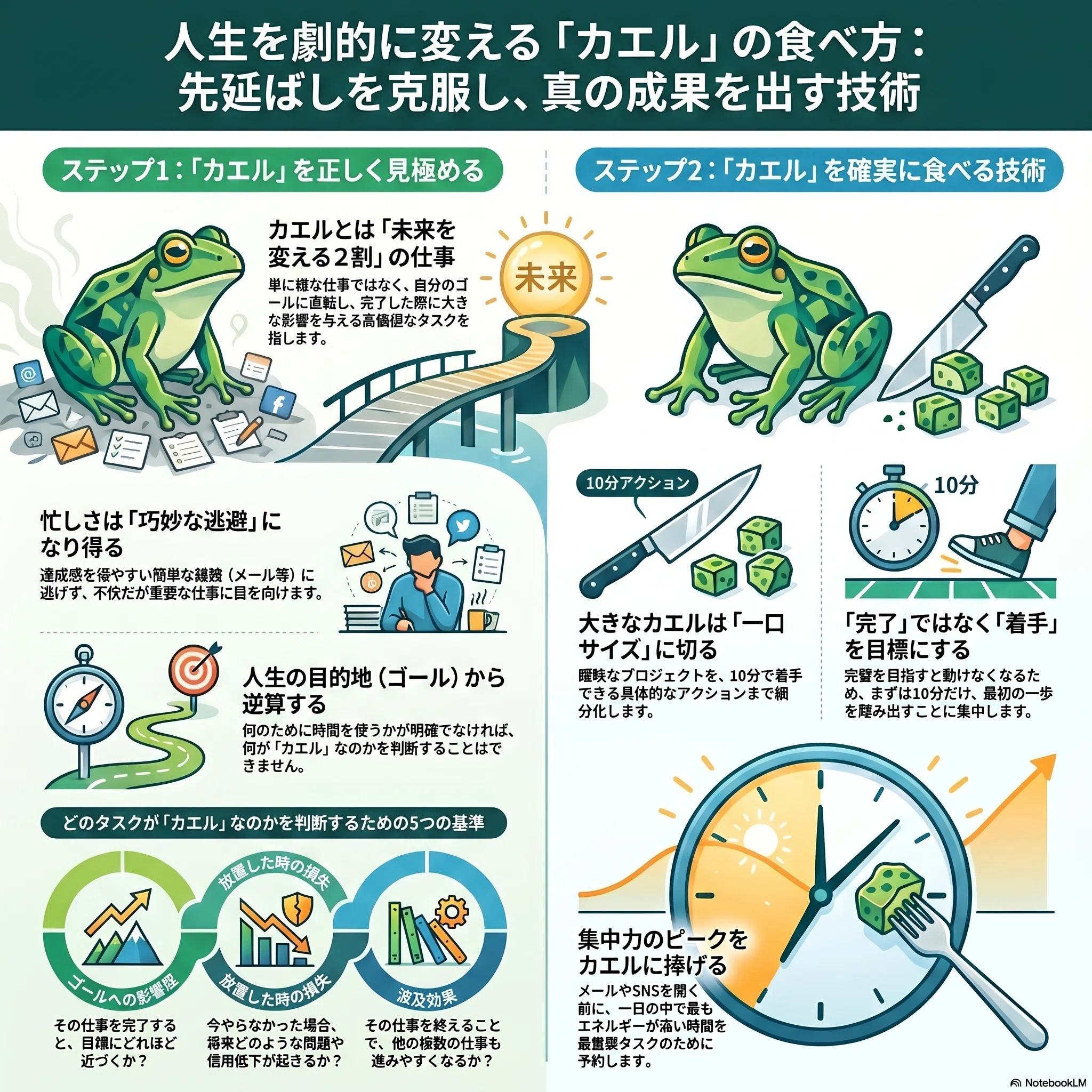 人生を変えるのは、忙しさではなく、2割の重要なこと】『カエルを食べ