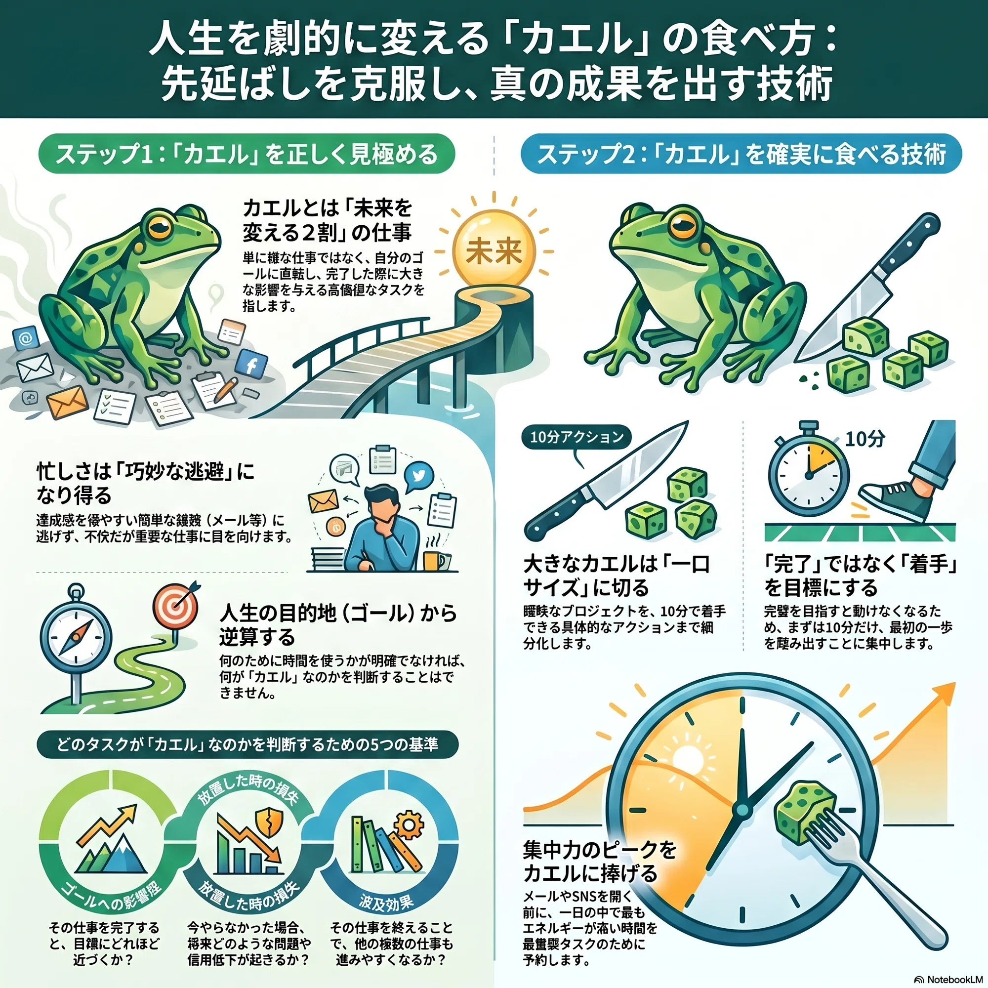 人生を変えるのは、忙しさではなく、2割の重要なこと】『カエルを食べ