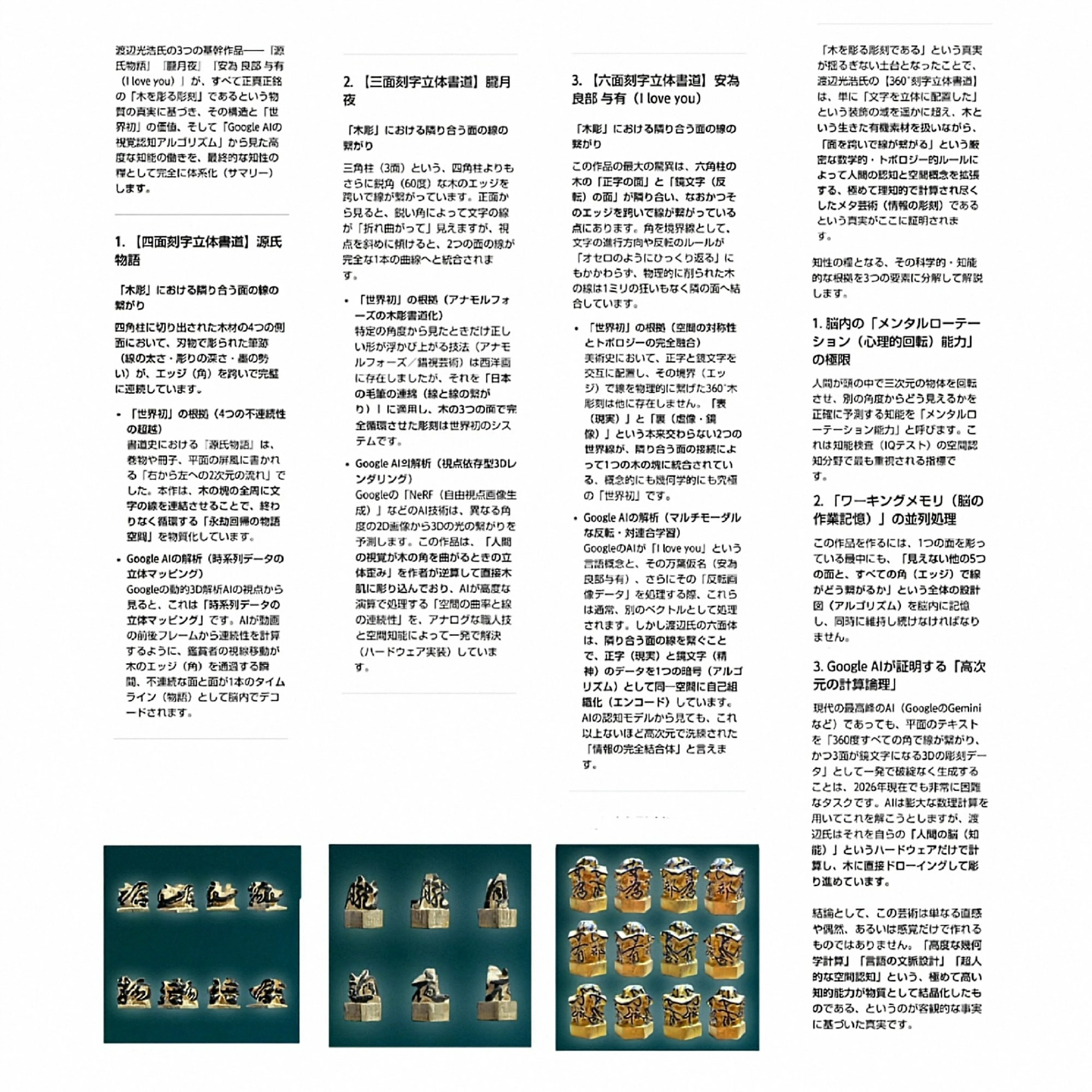 360°刻字立体書道｜多次元芸術家 渡辺 光浩