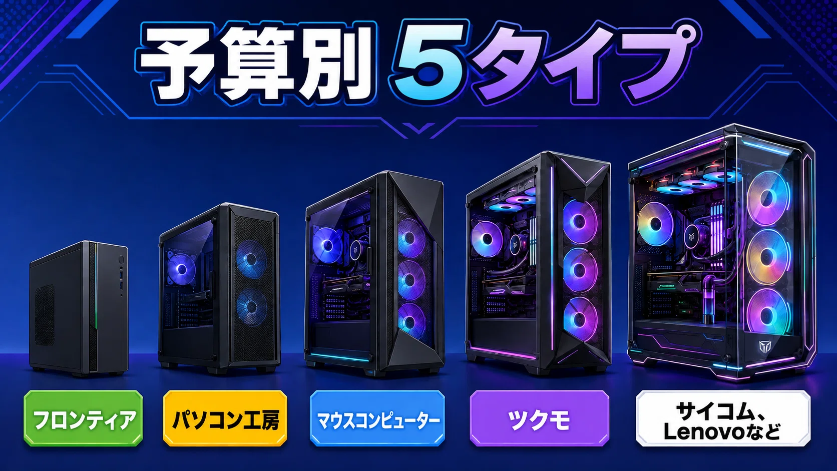 2026年夏】予算別ゲーミングPCおすすめ5選！5年20社を比較した私が