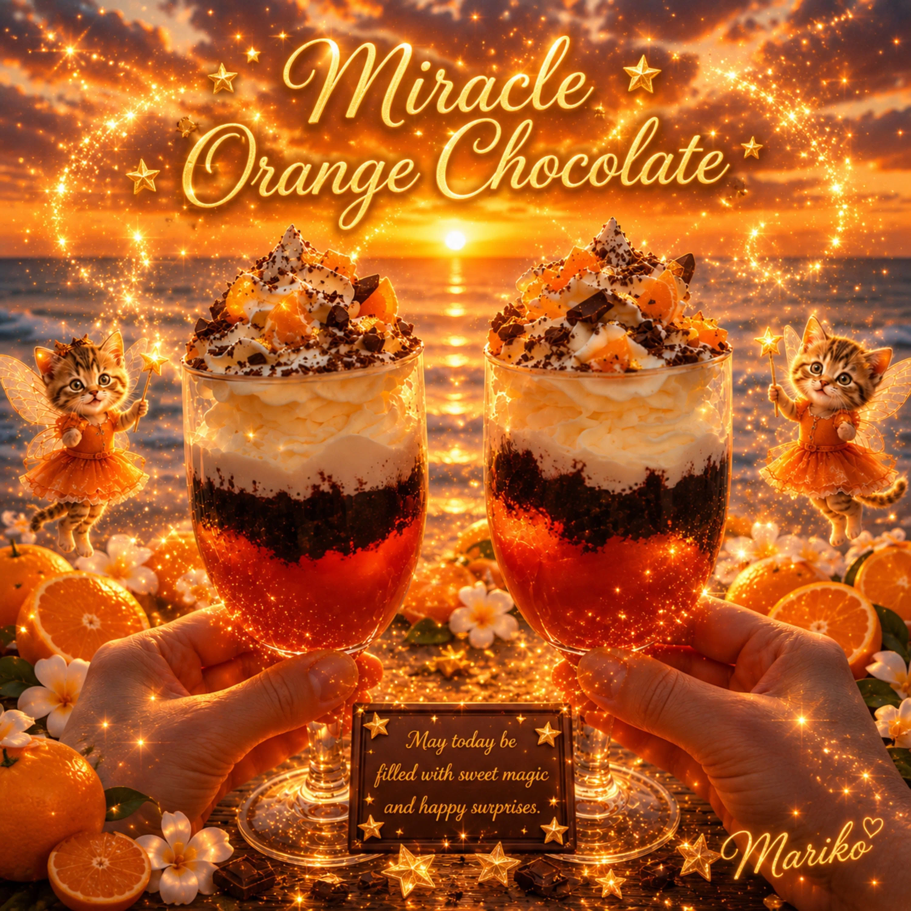 🍊✨ Miracle Orange Chocolate ✨🍫美しいオレンジ色のサンセットと