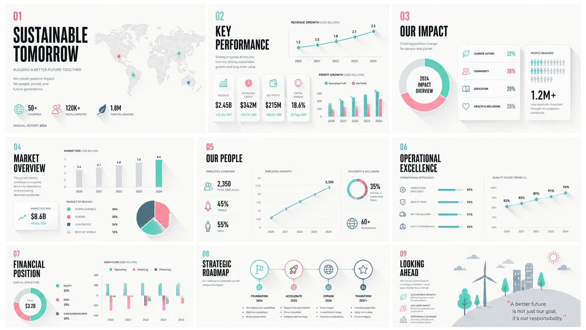 Editorial Infographicのスライド例