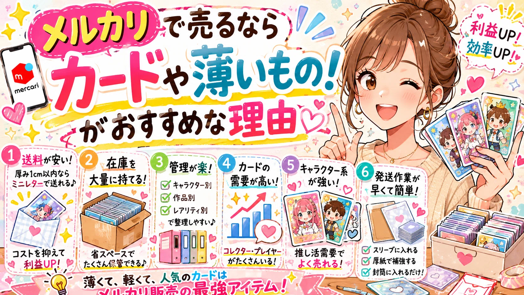 メルカリで売るなら「カード・薄いもの」が最強な理由｜ラクして増やす 