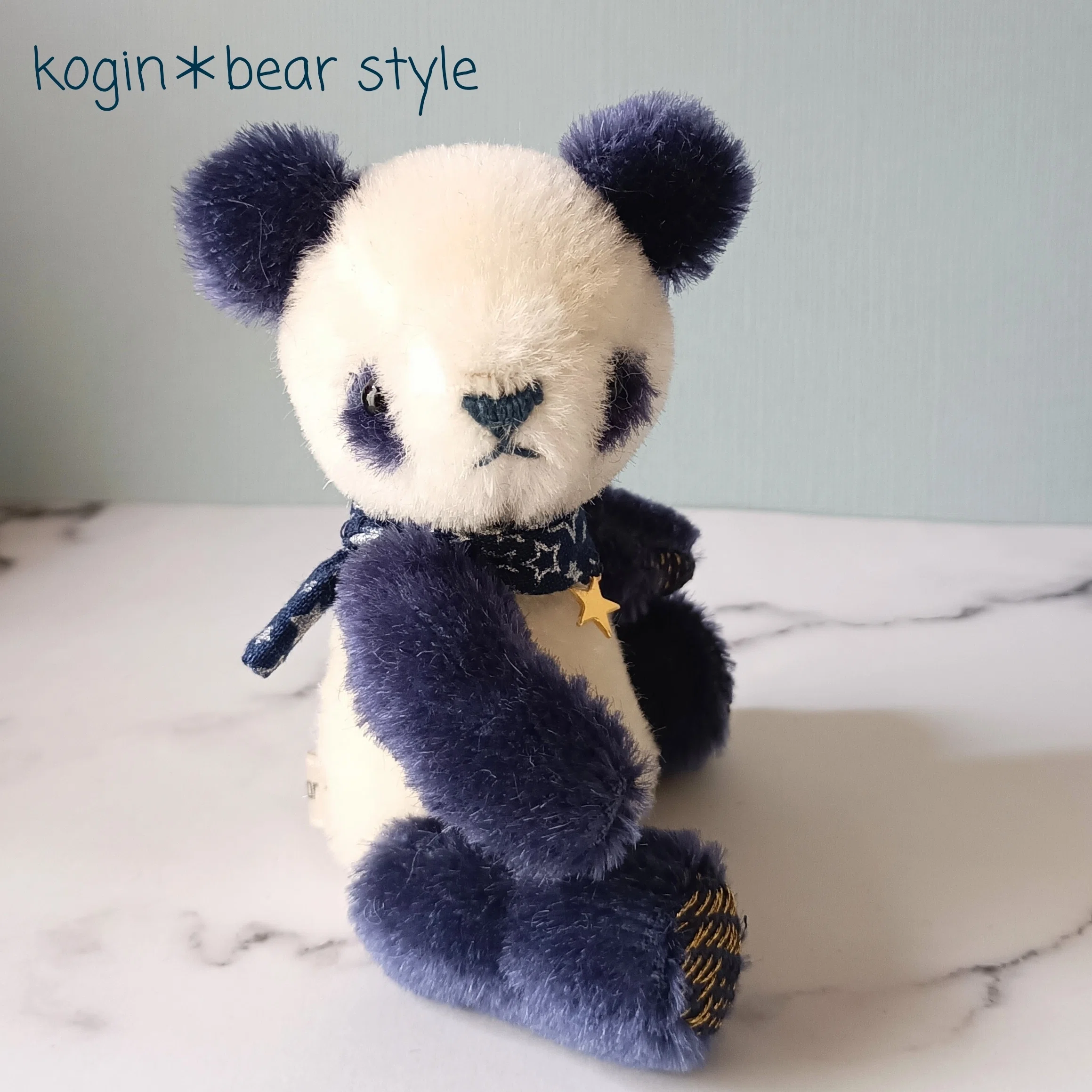 GANZ CottageCllectibles パンダ　つぎはぎテディーベアー iichi特集掲載されました🐼こぎんパンダ。｜こひろ@こぎん刺しの