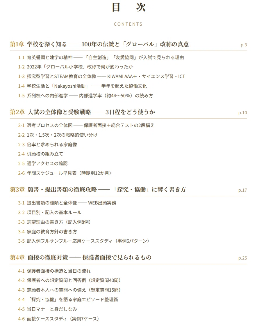 奈良育英グローバル小学校】 願書・面接対策 対策ガイド 全69ページ