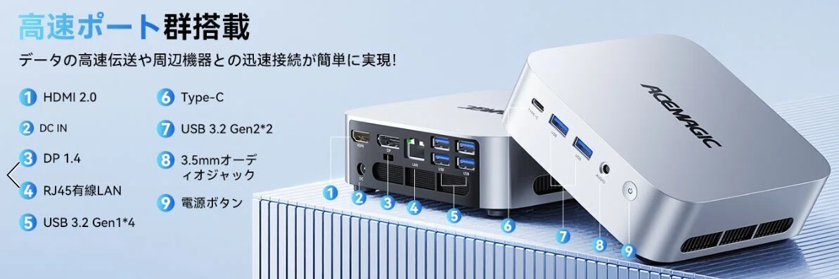 Ryzen 3 4300U、RAM 16GB、SSD 1TB、ACEMAGIC ミニPCが 39,998円で販売