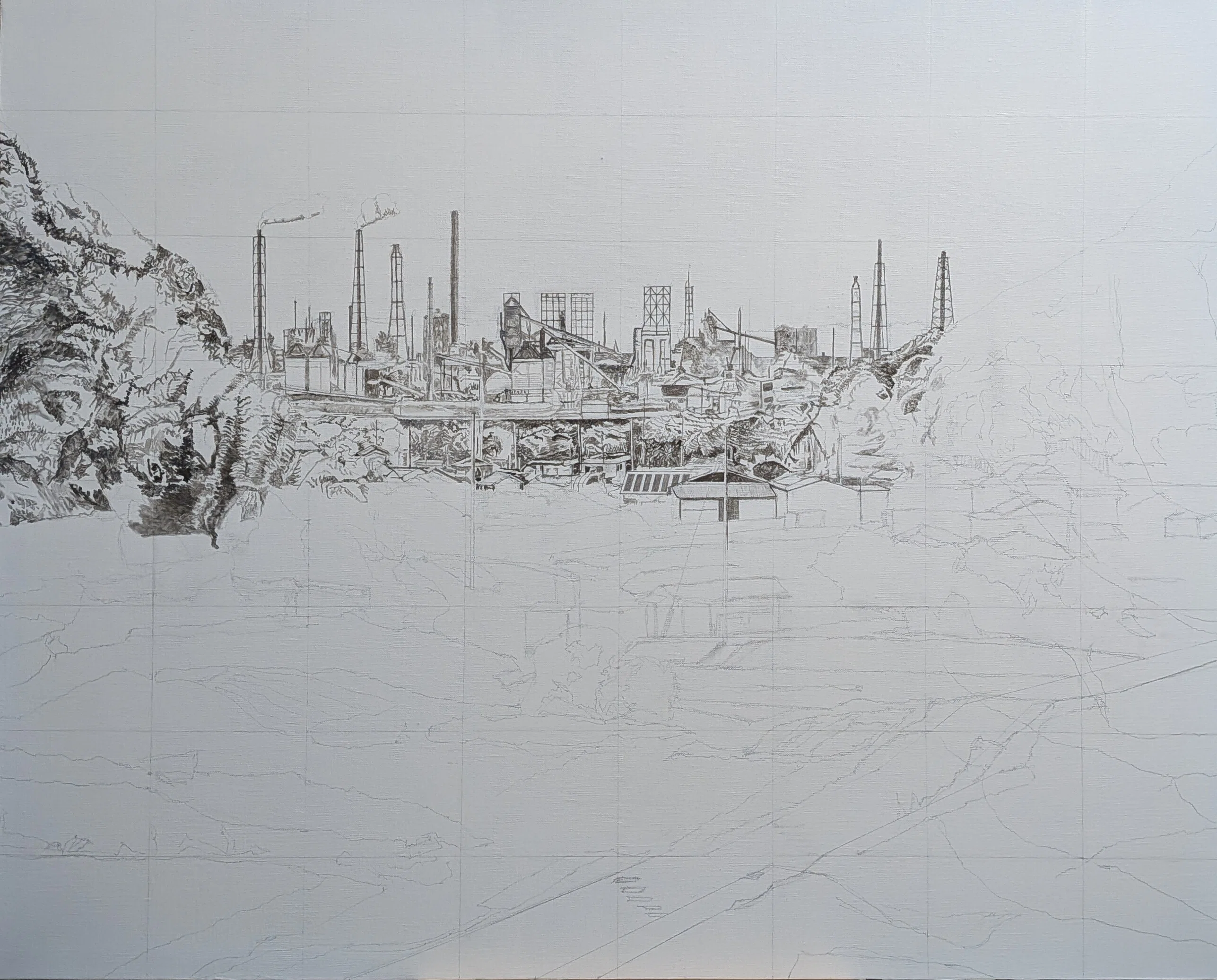 「選ばれた者」油絵　油彩画　モノクロ画 Step12】「交錯」油彩画｜瑞島 魁祐（みずしま かいゆう）