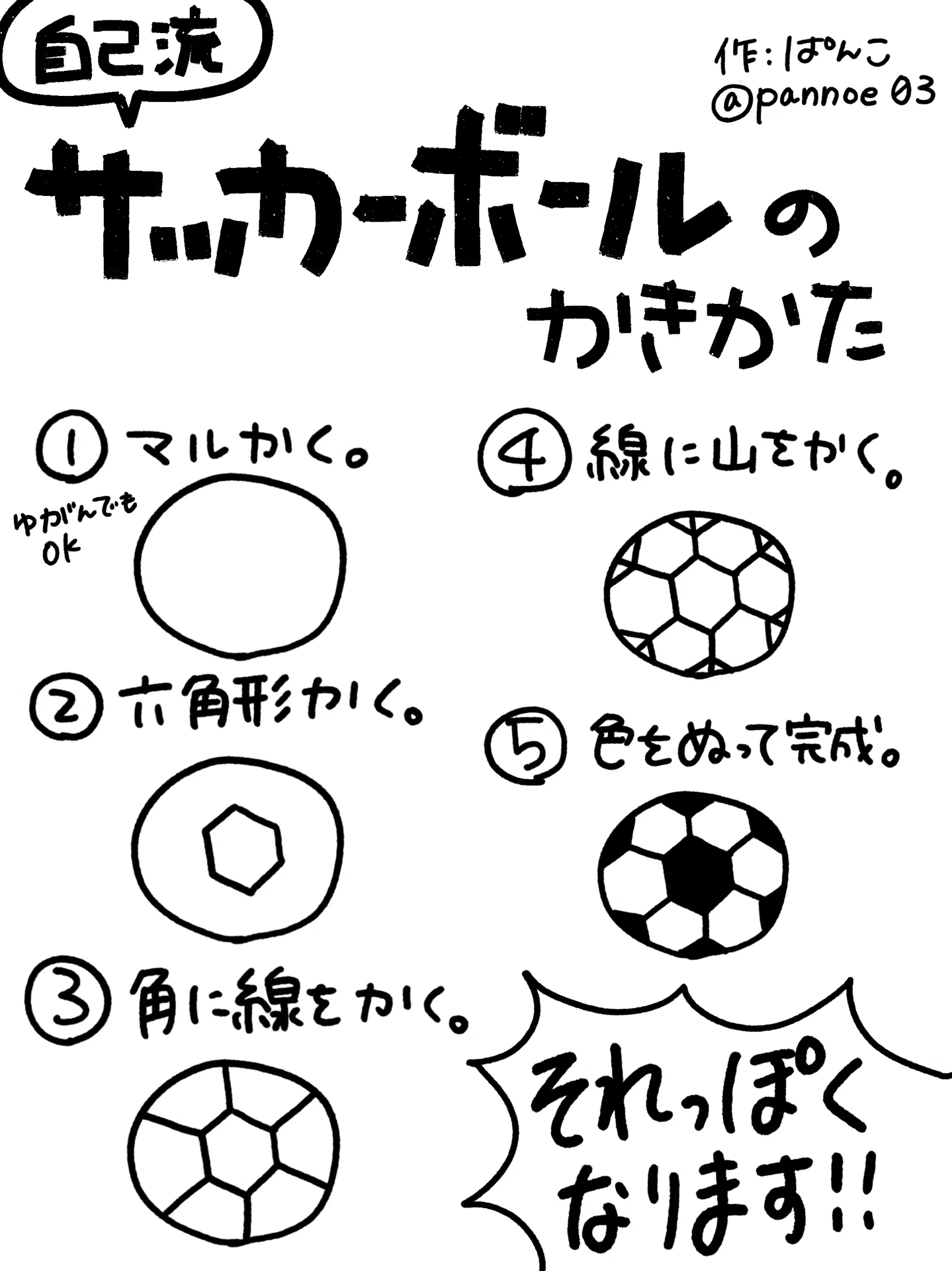 サッカー ボール 書き方