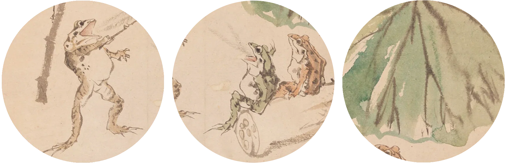 河鍋暁斎の世界」展出品作⑪ 暁斎《蛙の学校》明治零年代中頃（1870