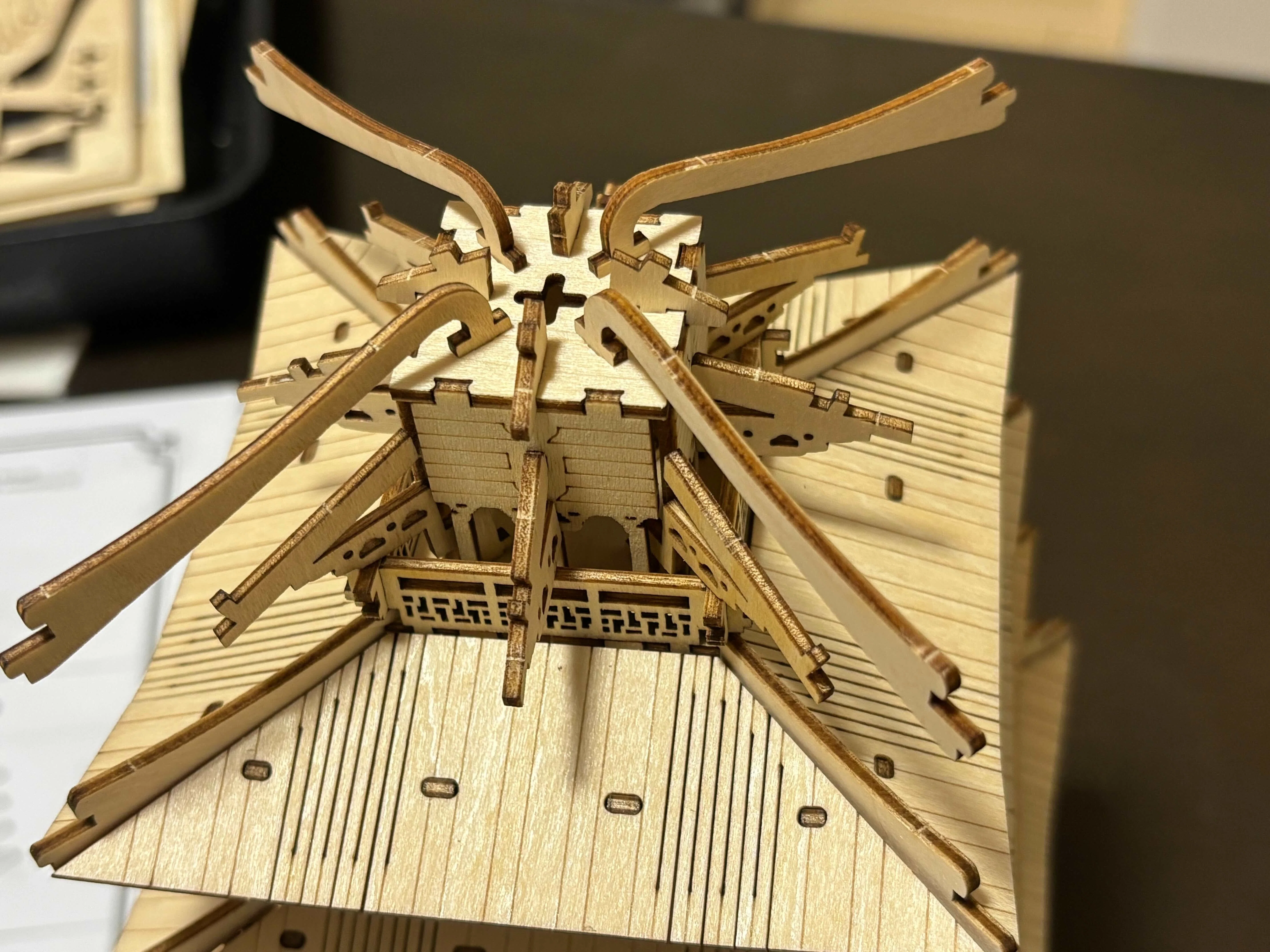 3Dウッドパズル「五重塔」を作る（8）｜Almond Fish（小酒井基文）