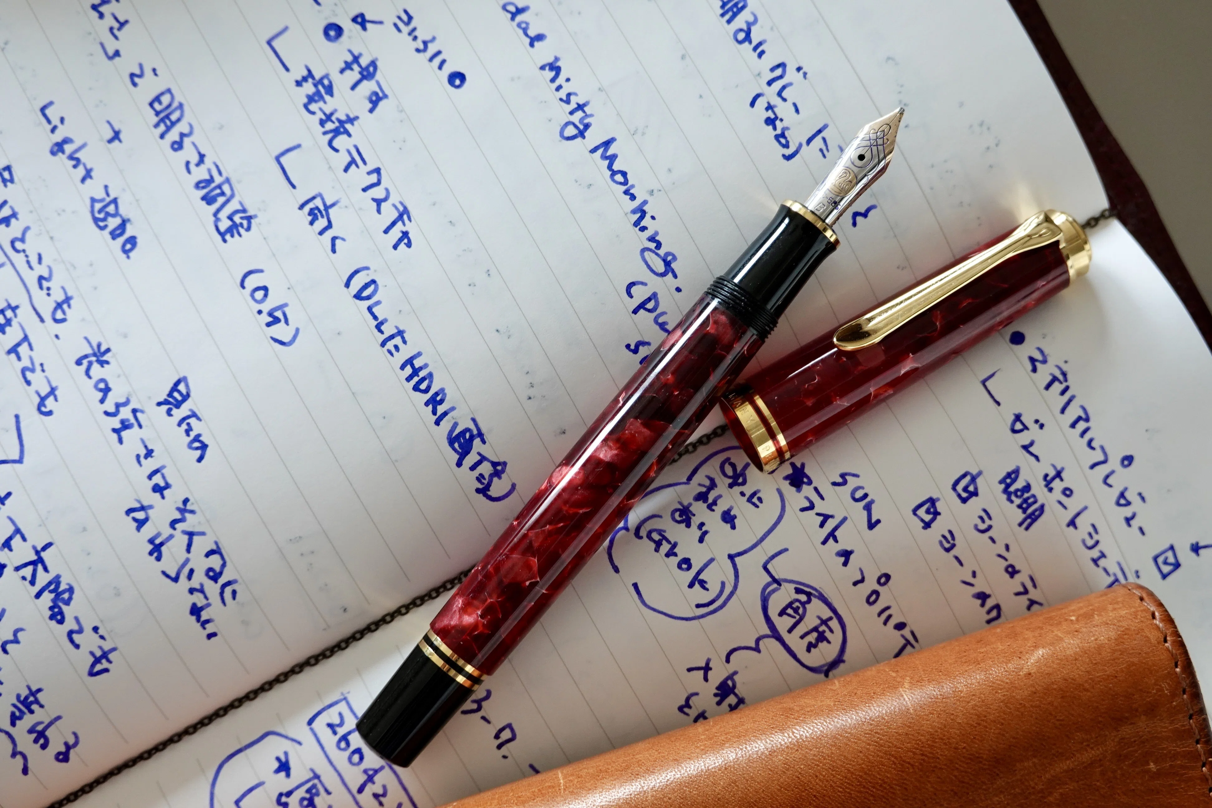 太字の万年筆でノートを書く愉しみ（Pelikan M600 Ruby Red 2012 