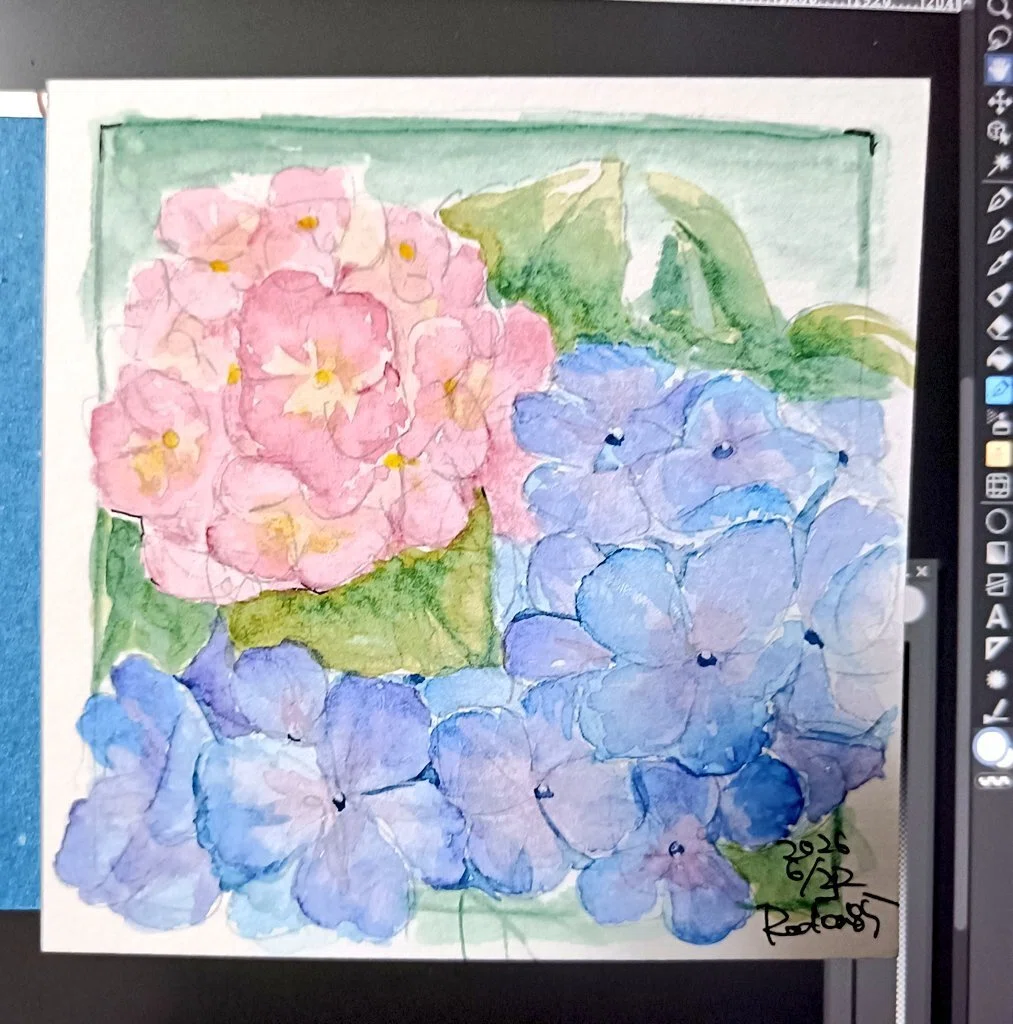 水彩画をやるぞ！ 1日目｜ろくさい（海月十三番）