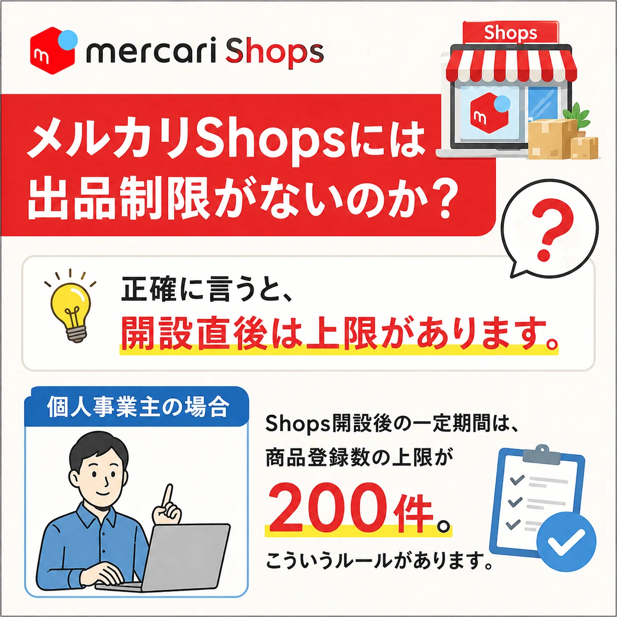 メルカリShopsに出品制限はあるのか問題。｜メルカク | 副業の先生