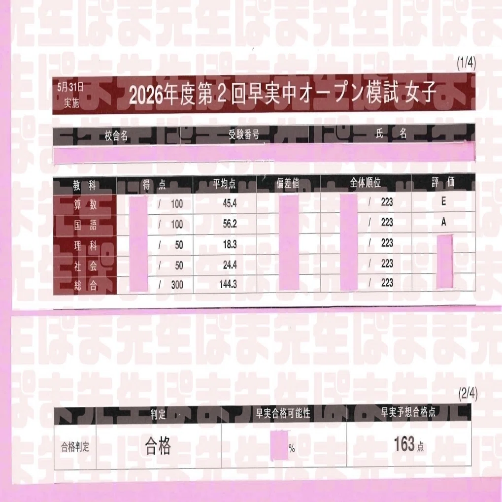 NN早実 逆転合格！！ 算数が苦手だと入試で勝てない？？（早稲アカ 