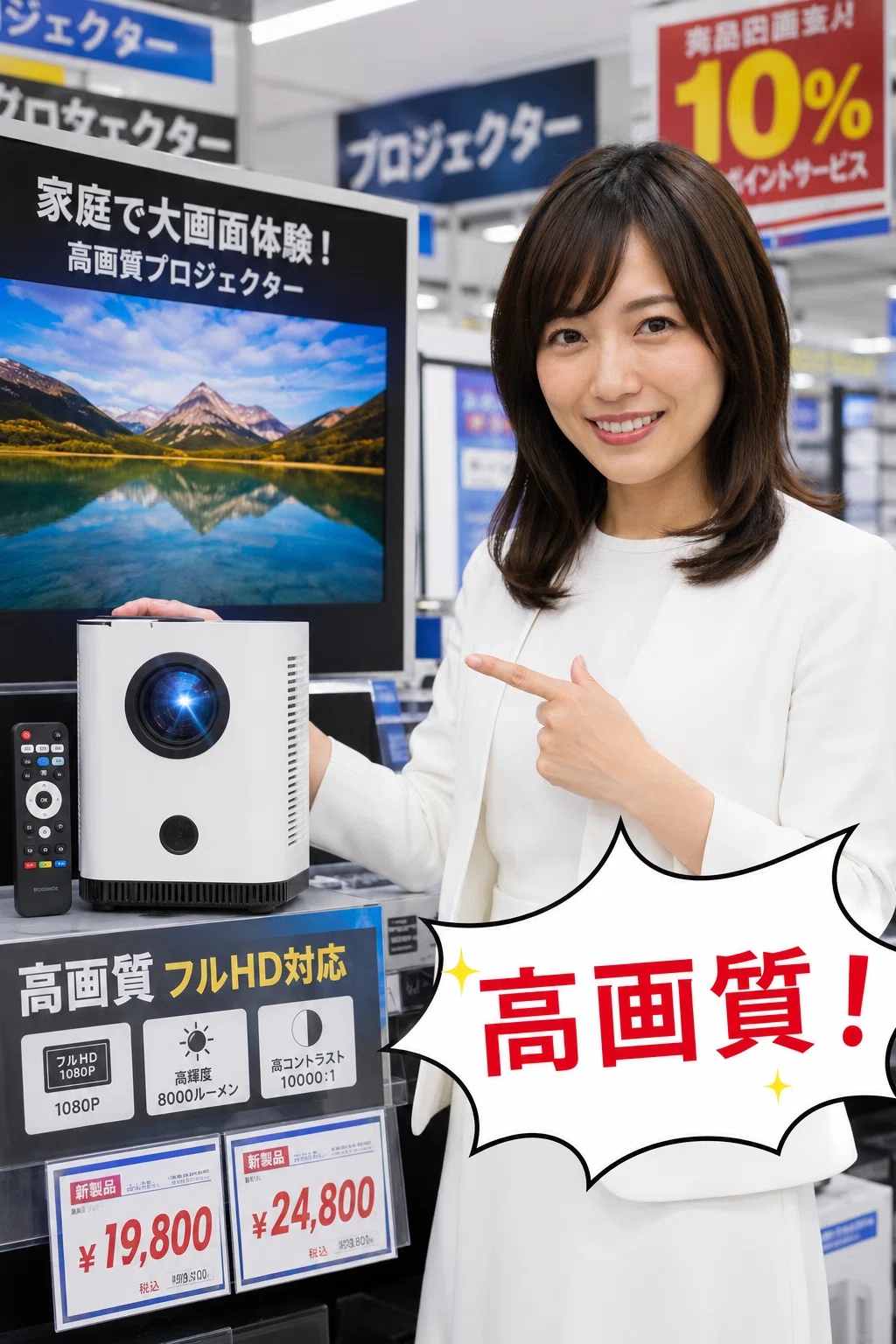 FPD Projector [Official Netflix Certified] One-Touch Home Theater