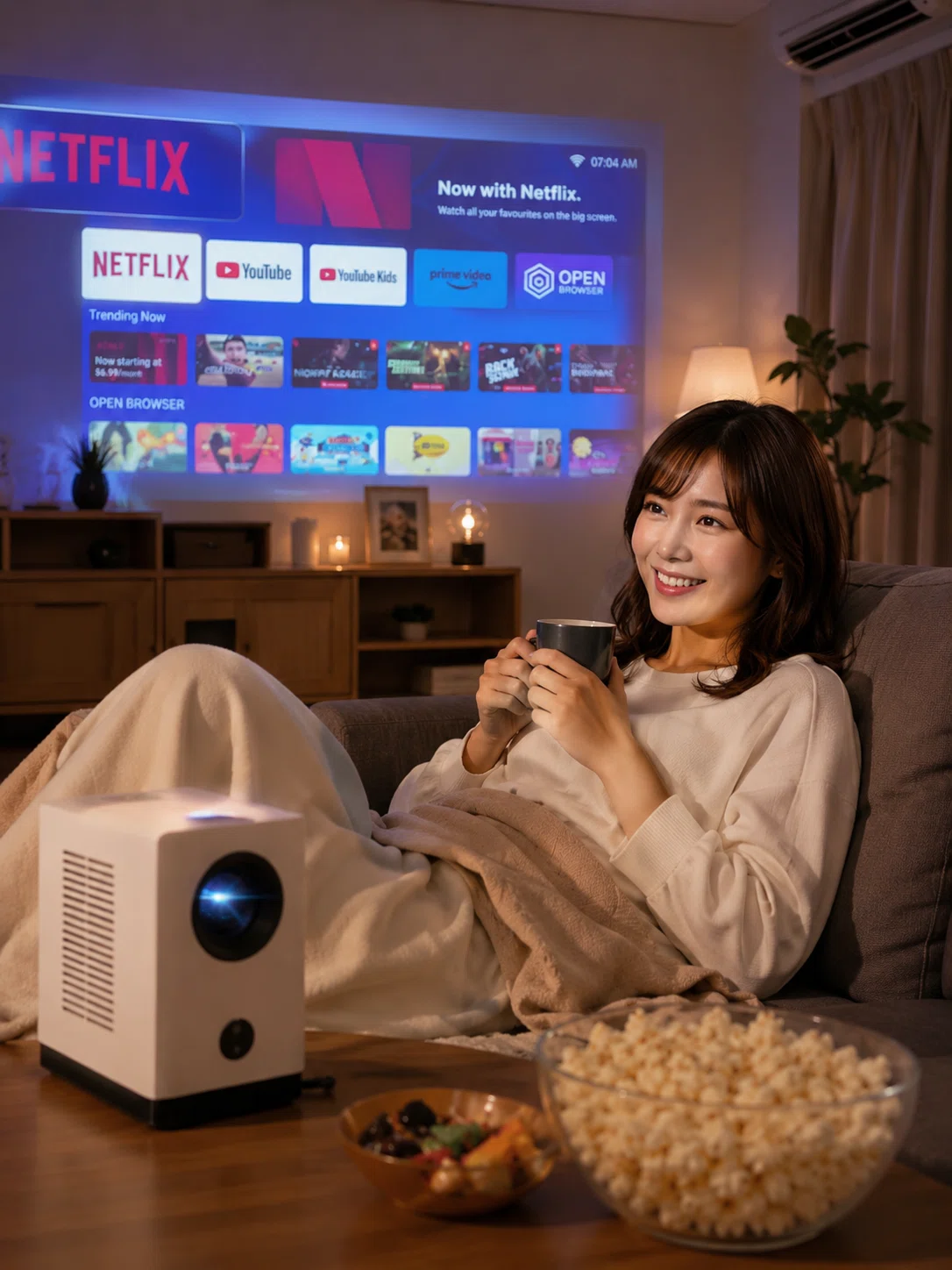 FPD Projector [Official Netflix Certified] One-Touch Home Theater