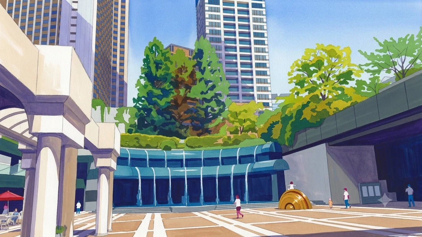 AI画像生成:028]アーク・カラヤン広場:アクリル画:AC-R2.3[14色