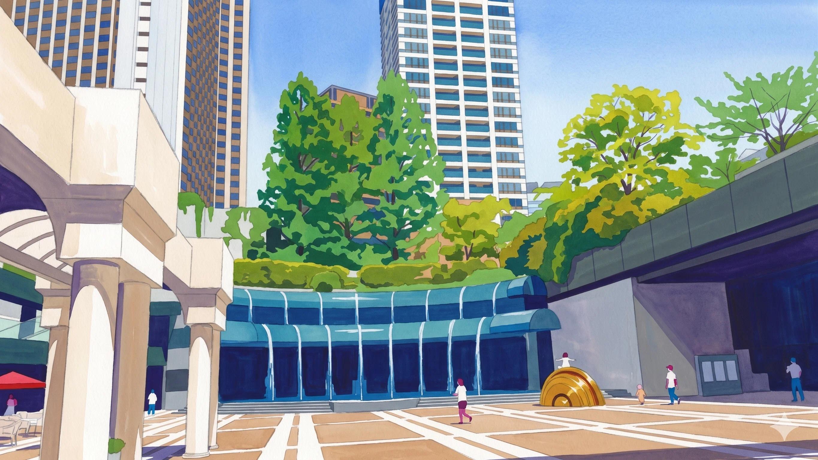 AI画像生成:028]アーク・カラヤン広場:アクリル画:AC-R2.3[14色