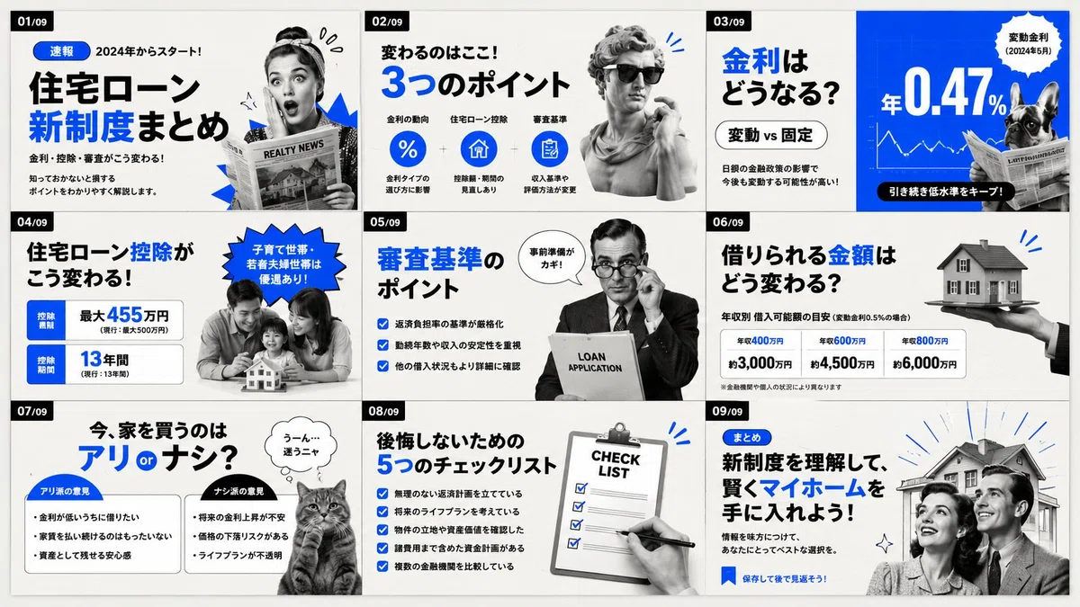 Blue Collageのスライド例