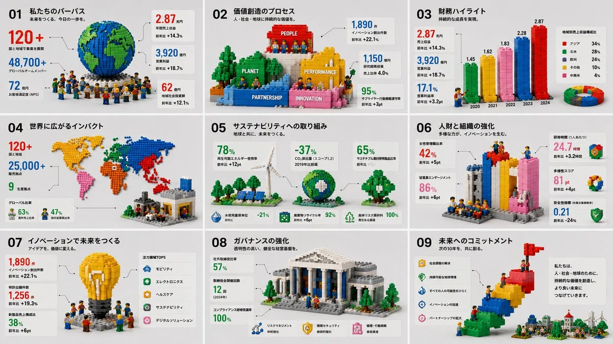 Block Infographicのスライド例