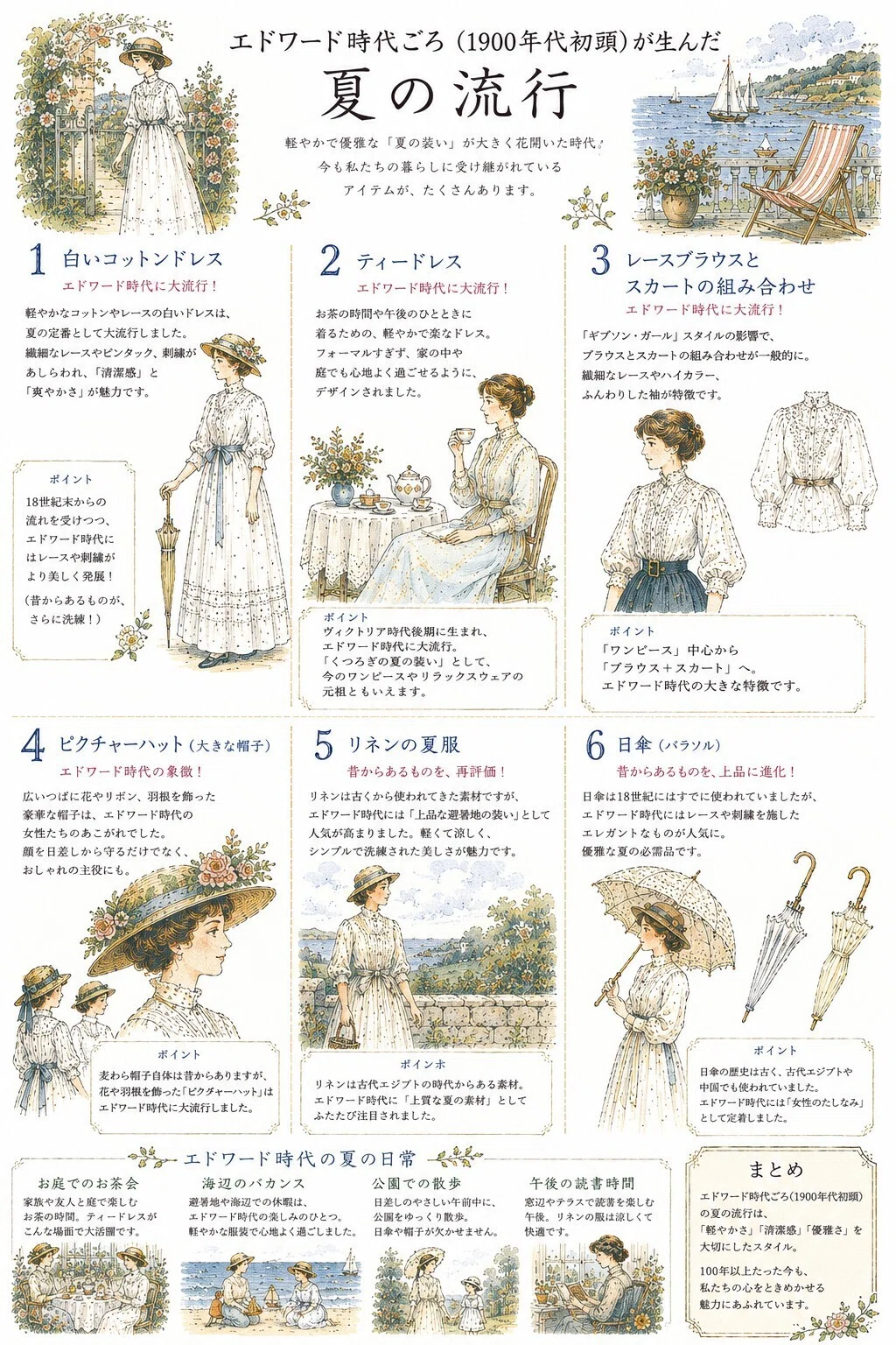 現代にも息づく「1900年代初頭（エドワード時代～）が生んだ、夏の流行