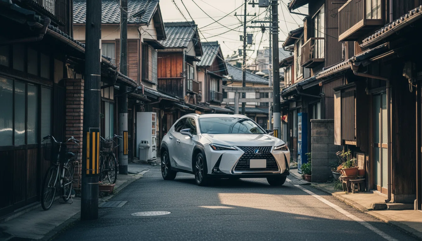 狭い道でのレクサスの取り回しイメージ