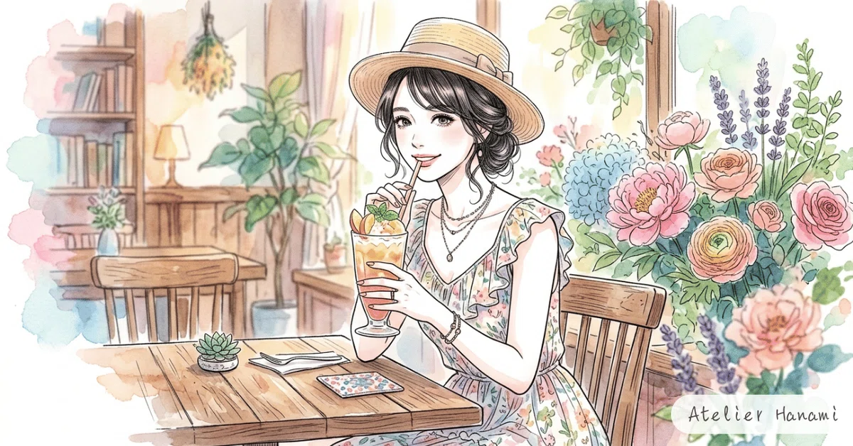 リンクウェアフリー素材・ピーチフラペチーノ