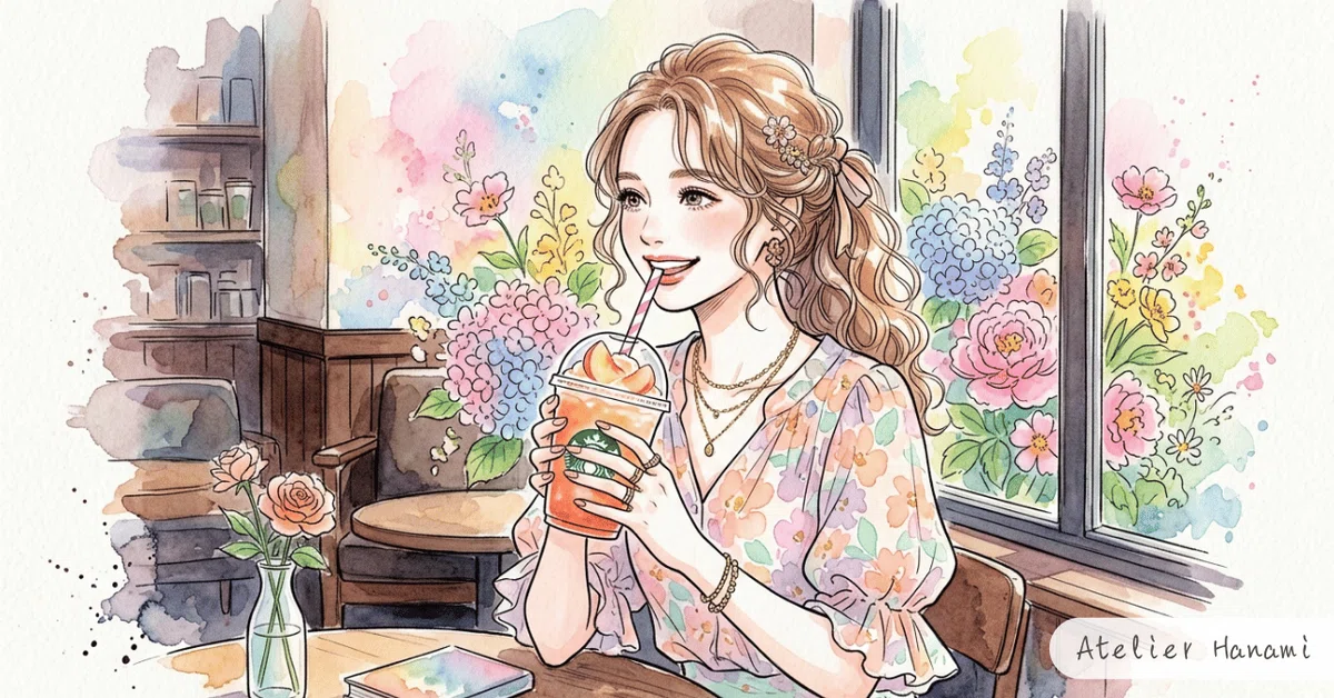 リンクウェアフリー素材・ピーチフラペチーノ