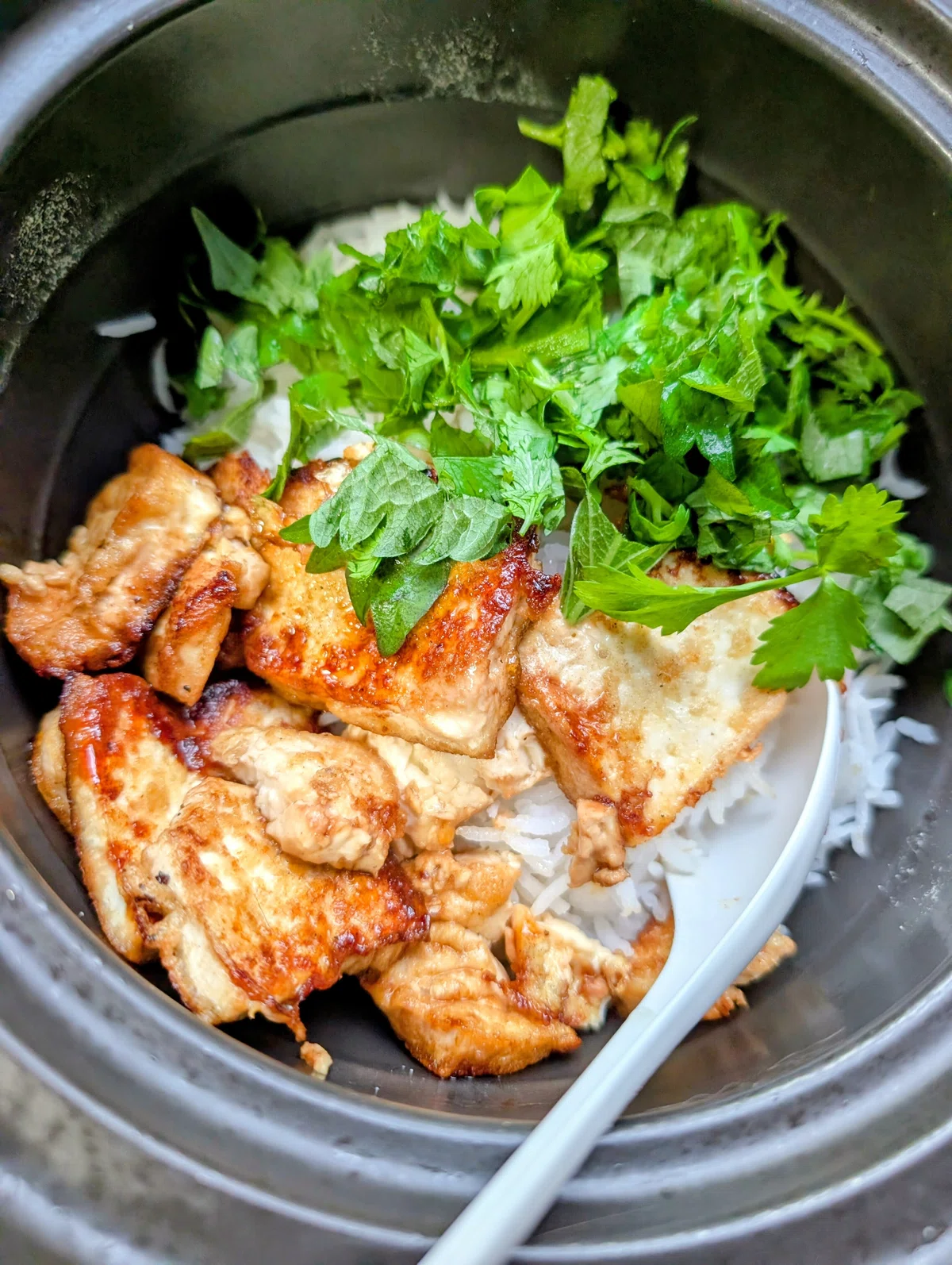 醤油味の焼き豆腐丼