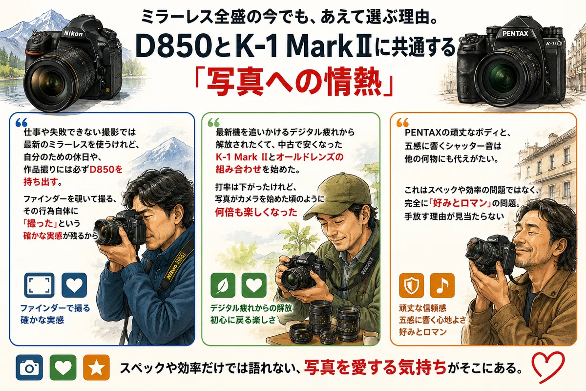 NikonD850とPENTAXK-1MarkIIを徹底比較！中古の評価や口コミレビュー
