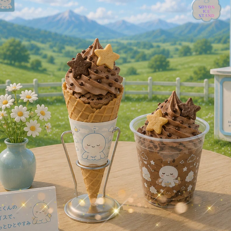 スタンド チョコミックスソフトクリーム ソフトクリーム食品サンプル