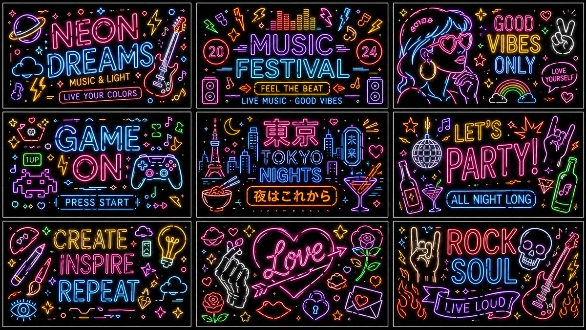Neon Posterのスライド例
