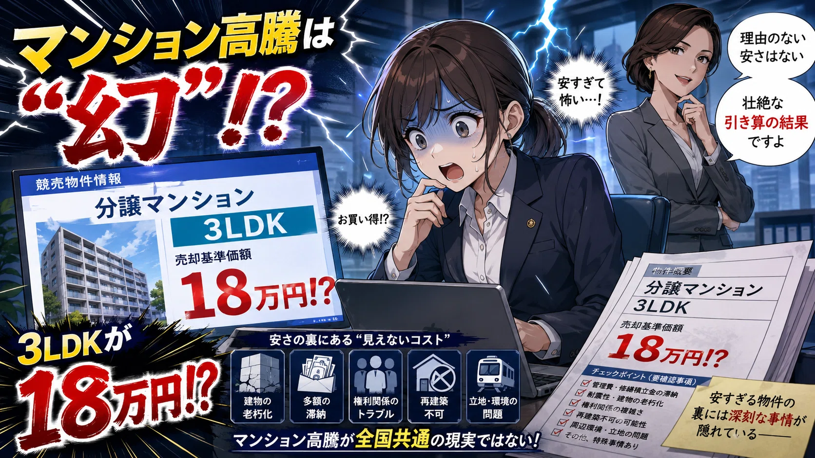 実話】新築時3000万円超のファミリーマンションが、35年後に「18万円