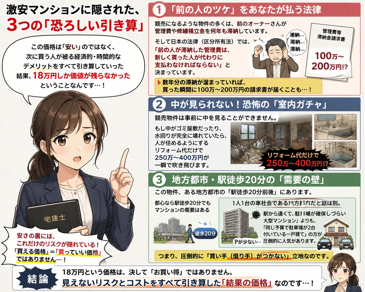 実話】新築時3000万円超のファミリーマンションが、35年後に「18万円