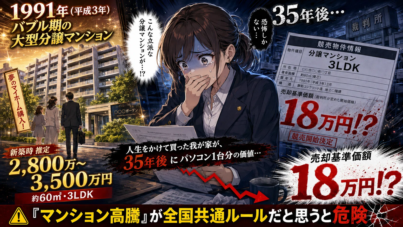 実話】新築時3000万円超のファミリーマンションが、35年後に「18万円