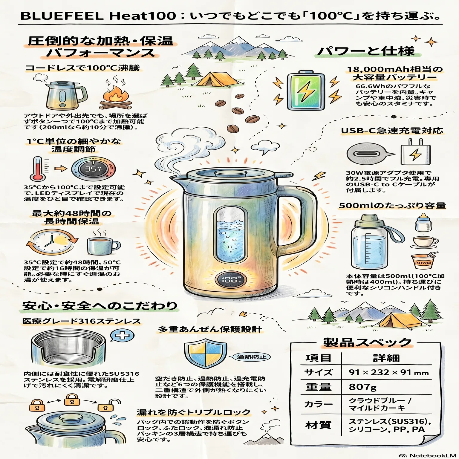 トラベルケトル500mlレビュー！折りたたみ式より固定型が使いやすい