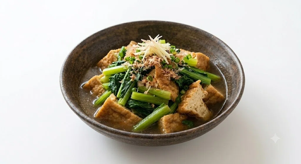 小松菜と厚揚げの煮物｜ホットクックで簡単｜ホットクックとヘルシオで