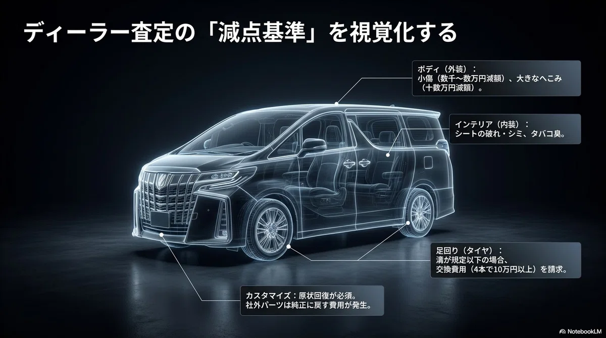 ディーラー査定の減点基準を知る