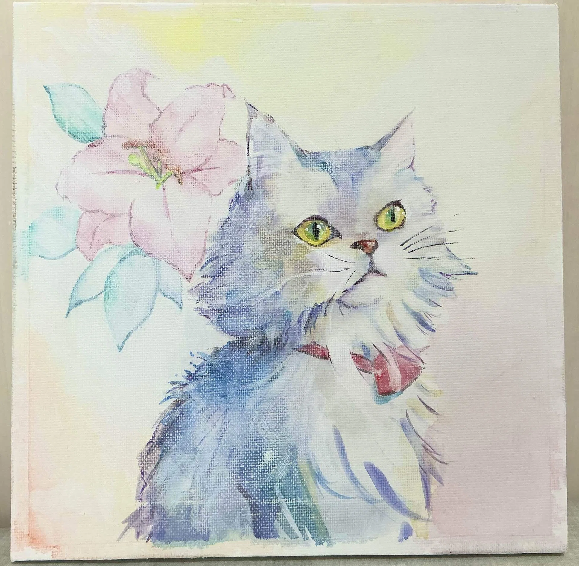 猫を描きました。 アクリル絵の具｜ぎんなん